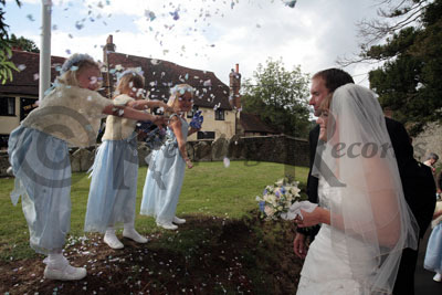 Throwing confetti